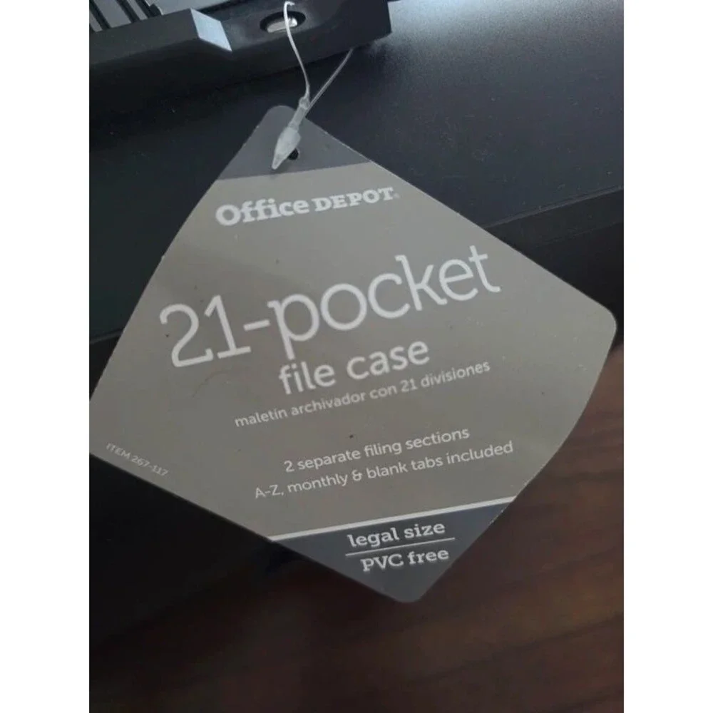 Office Depot 21-Pocket Expanding File Case Legal Size Black Handle 267117